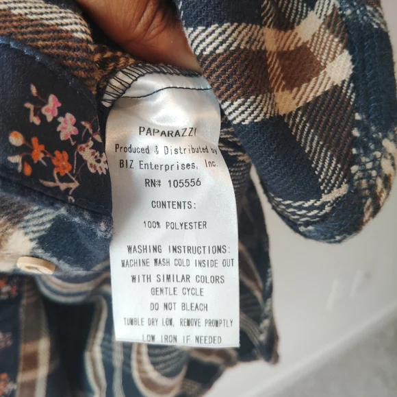 Paparazzi Plaid Flannel Shirt Dress - Picture 7 of 7